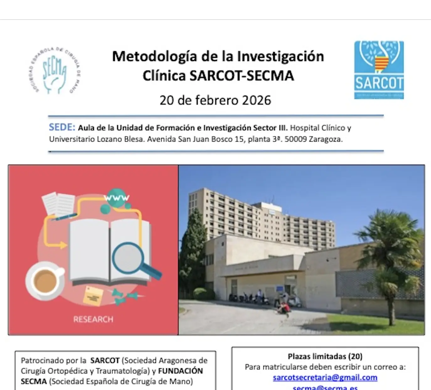 JORNADA DE METODOLOGÍA DE LA INVESTIGACIÓN CLÍNICA SARCOT- SECMA